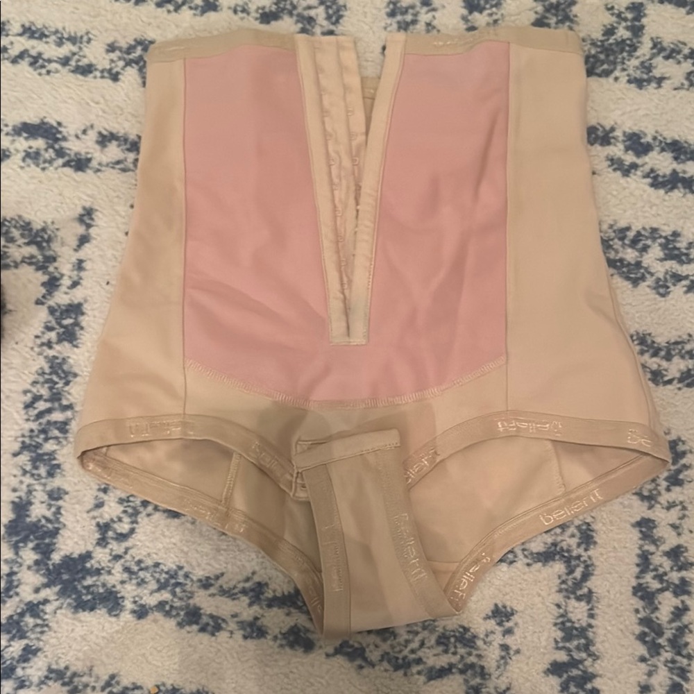 Pink and Tan High-Waisted Shapewear with Seamless Design